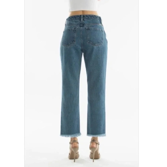 kancan Cropped Raw Hem Jeans Size 5 New - Picture 2 of 14